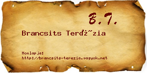 Brancsits Terézia névjegykártya